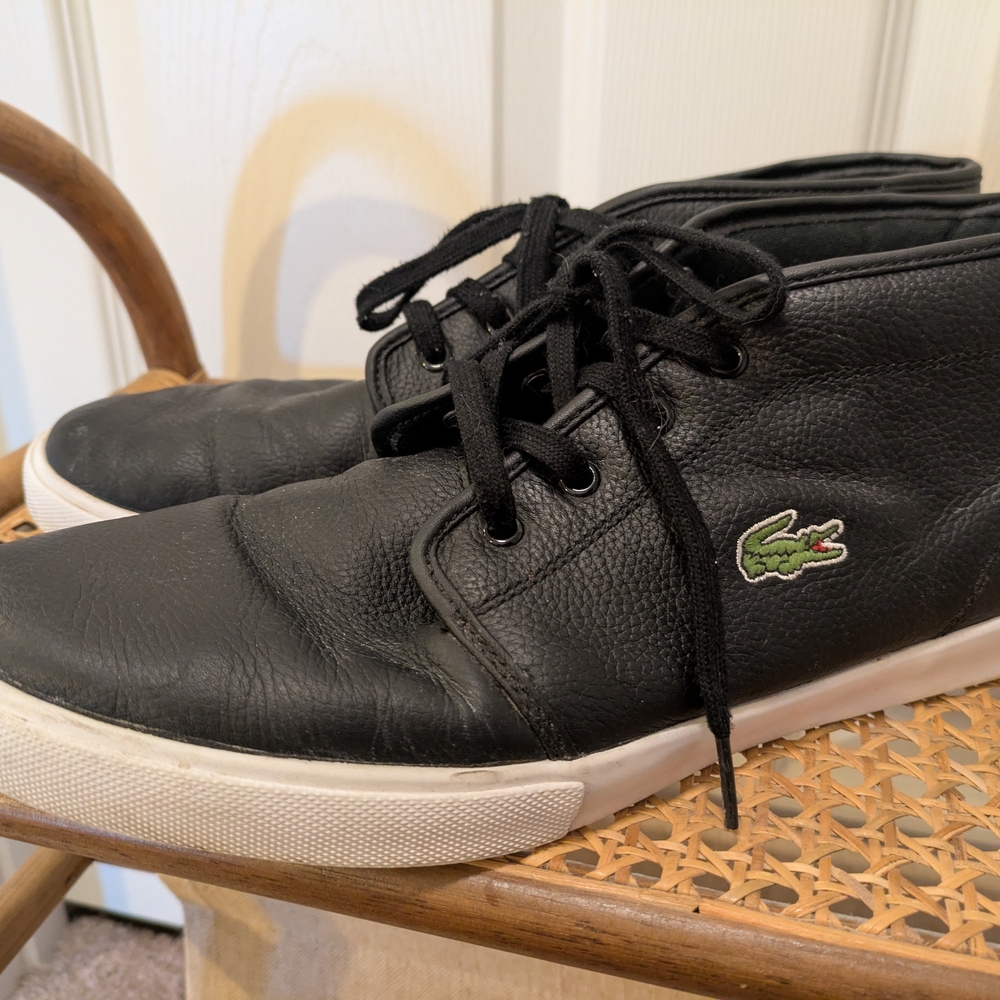 Lacoste Men's Black Leather Sneakers